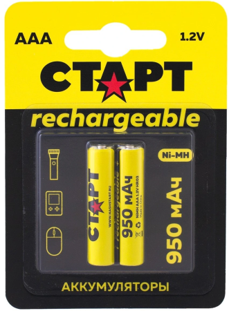 СТАРТ HR03 (AAA, 950mah), упак. 2 шт. БЛИСТЕР